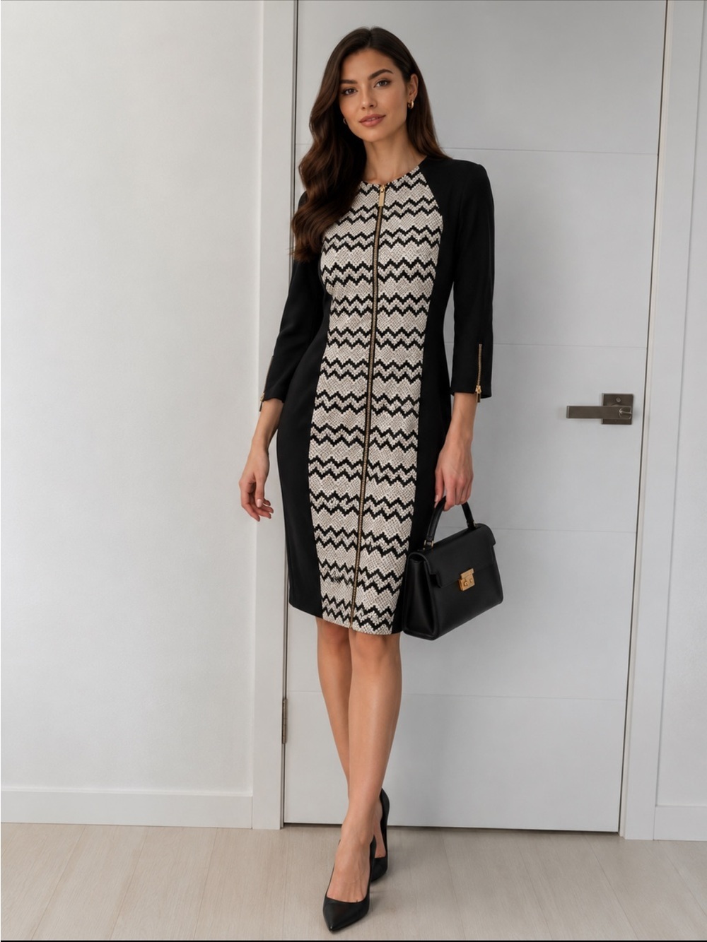 Cache Full Zipper Dress Size 14